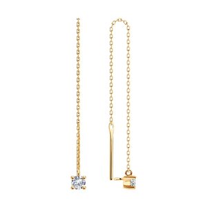 Серёжки Продёвки Фианит/Одинарные